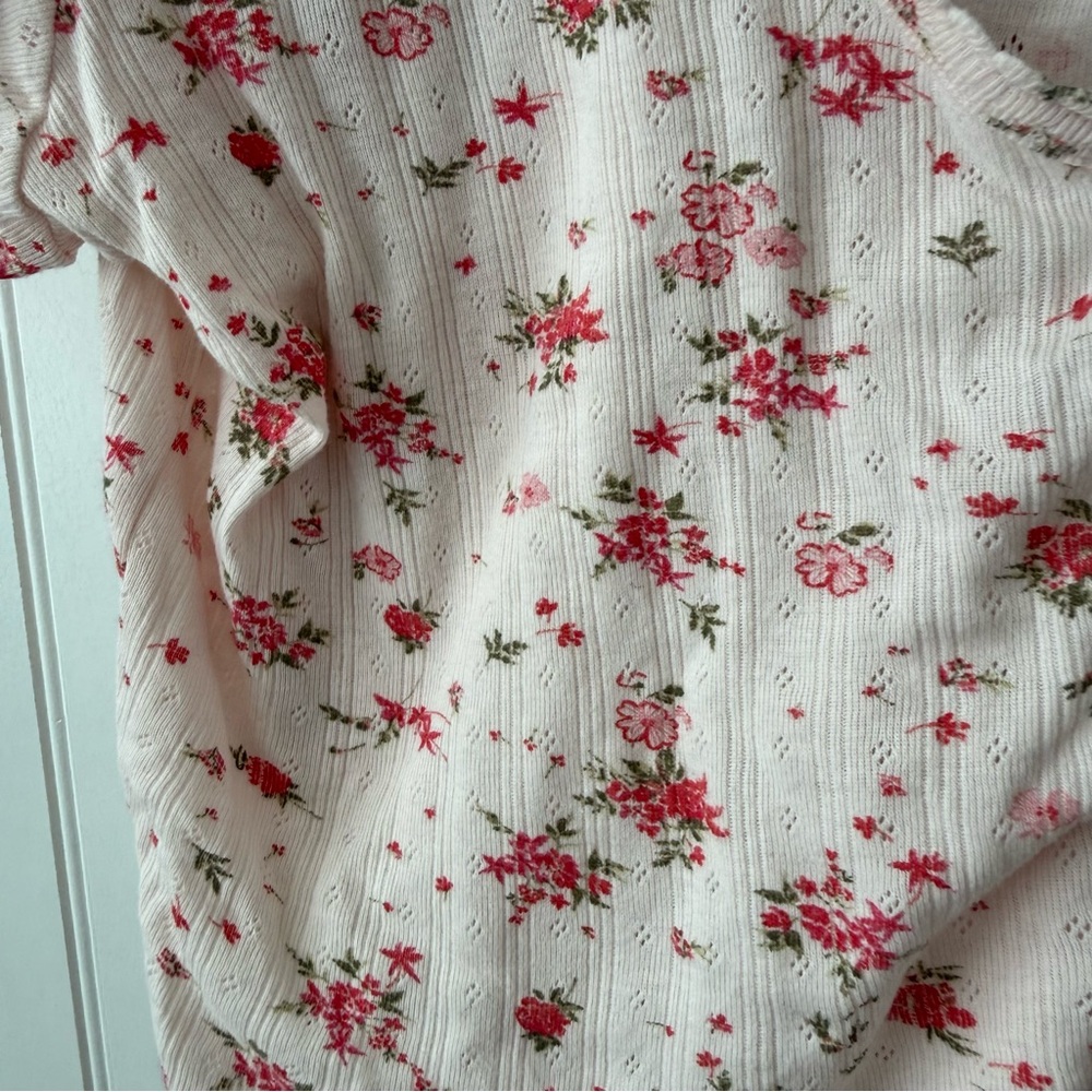 Joie Pajama Set Cropped Top 100% Organic Cotton - Picture 3 of 15